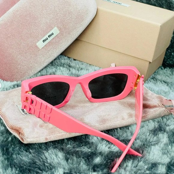 MIU MIU Hot Pink Logo Sunglasses - Picture 11 of 16